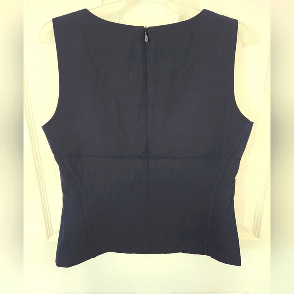 Talbots 100% Pure Silk Navy Blue Shirt Size 4 Small - Picture 2 of 7